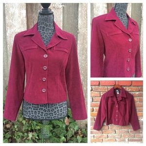 First Opinion Burgundy Red Light Blazer Jacket - Size P/S